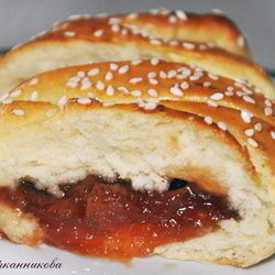 Рецепт Плетеной булки с яблочным джемом