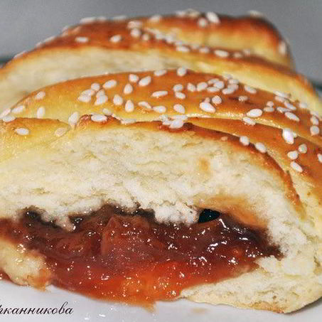 Рецепт Плетеной булки с яблочным джемом
