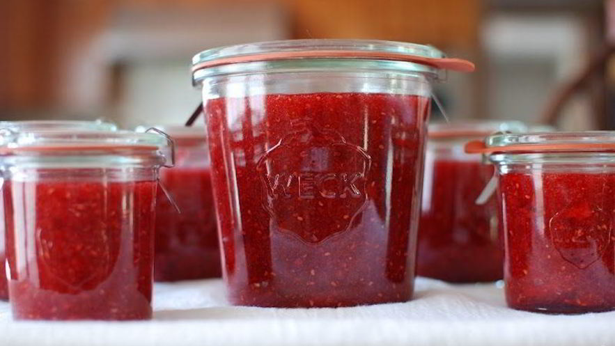 Рецепт сырого клубнично-малиновый джем