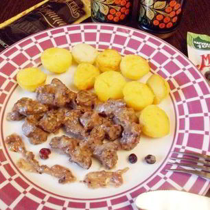 Рецепт Телячьих почек в соусе из горчицы и джема