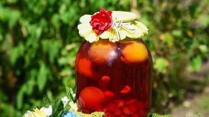 Рецепт Компота из вишни и малины