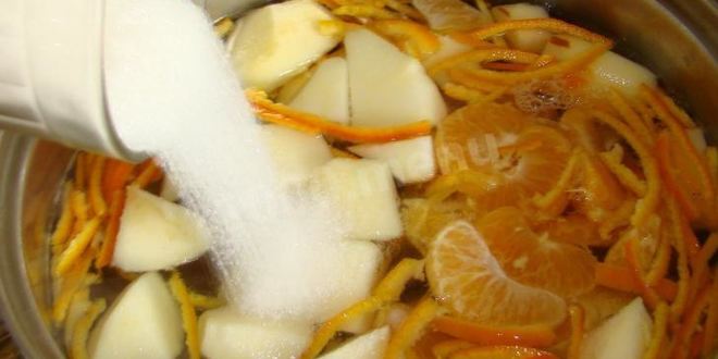 Рецепт мандаринового компота из мандарин и яблок на зиму