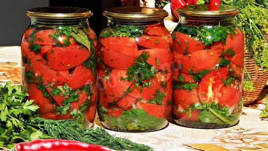 Рецепт красных помидоров по-корейски на зиму