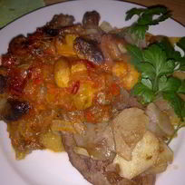 Рецепт Баранины, запеченой под острым соусом из лечо