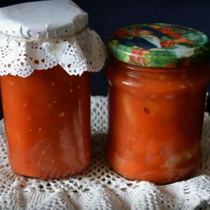 Рецепт Лечо на зиму с томатной пастой