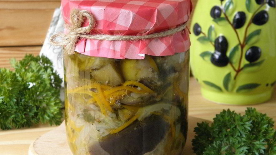 Рецепт синеньких с морковкой по-корейски на зиму