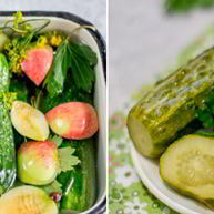 Рецепт Малосольных огурцов с яблоками