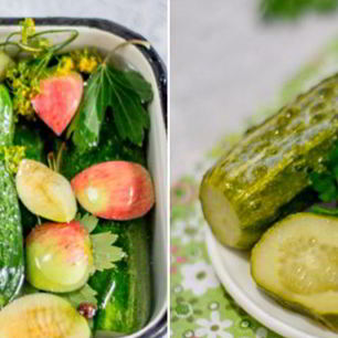 Рецепт Малосольных огурцов с яблоками