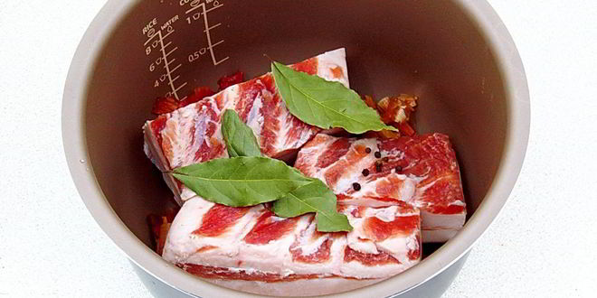 Рецепт сала в луковой шелухе в мультиварке