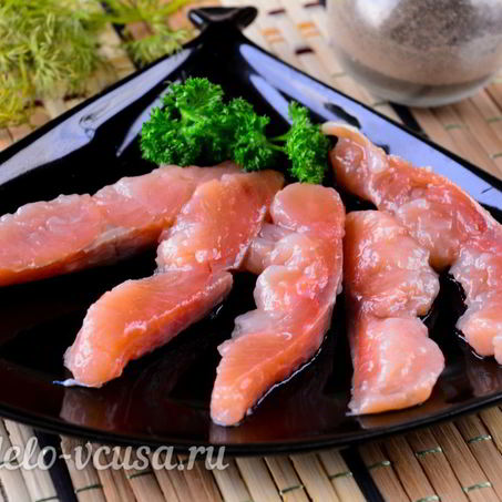 Рецепт Соленой горбуши под семгу