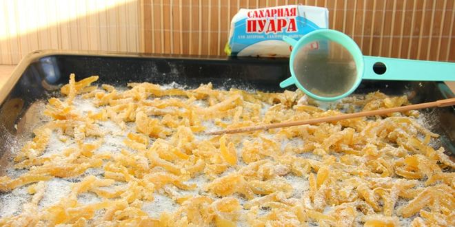 Рецепт цукатов из лимонной кожуры