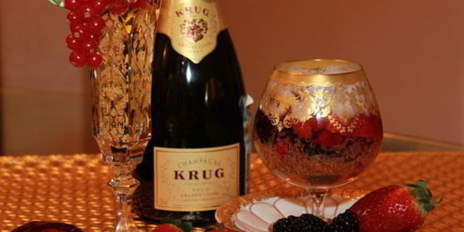 Рецепт ягод в желе из шампанского