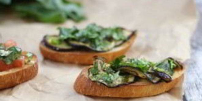 Рецепт брускетты с баклажанами и помидорами