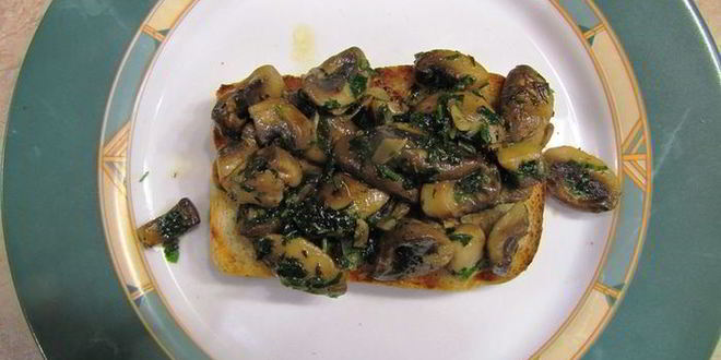 Рецепт брускетты с грибами