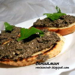 Рецепт Брускетты с оливковой пастой