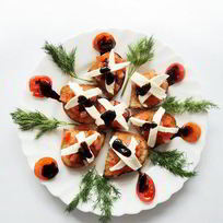 Рецепт Брускетт из моцареллы Unagrande и помидоров
