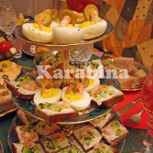 Рецепт Бутербродов с яйцом и креветками