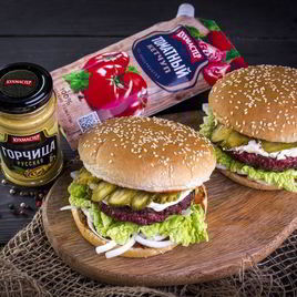 Рецепт Гамбургера с пикантной заправкой