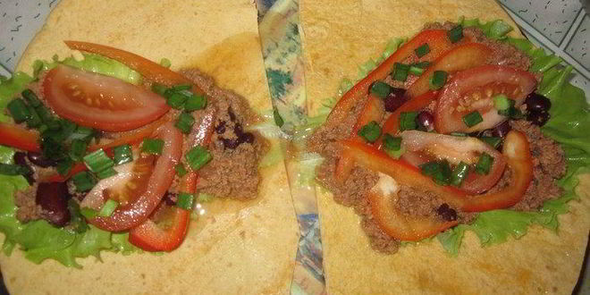 Рецепт буррито с фасолью и фаршем