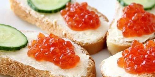 Рецепт бутербродов с красной икрой