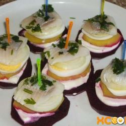 Рецепт Овощных бутербродов с сельдью