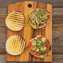 Рецепт Чизбургера с говядиной коби и запеченным картофелем