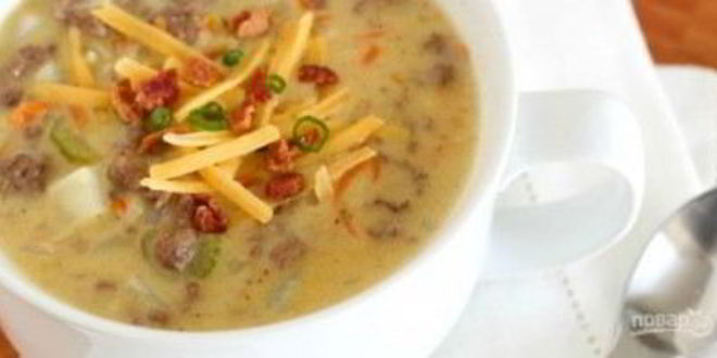 Рецепт чизбургера-супа с фаршем