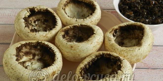 Рецепт фаршированных шампиньонов с перепелиными яйцами