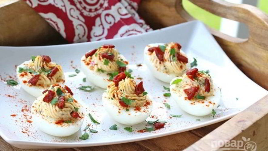 Рецепт фаршированных яиц по-испански
