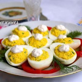 Рецепт Фаршированных яиц под майонезом