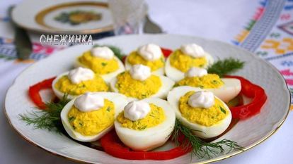 Рецепт Фаршированных яиц под майонезом