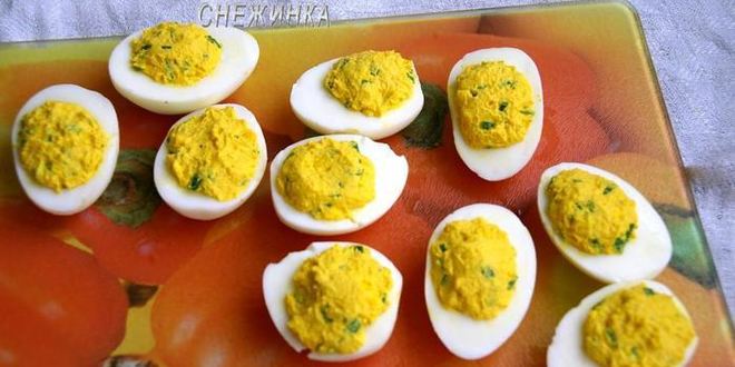 Рецепт фаршированных яиц под майонезом