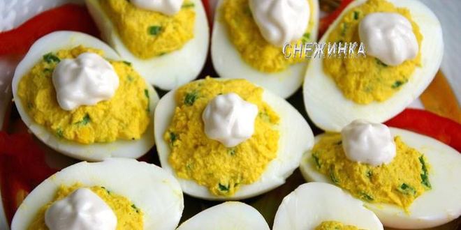 Рецепт фаршированных яиц под майонезом