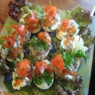 Рецепт Канапе яйца фаршированные ореховой начинкой