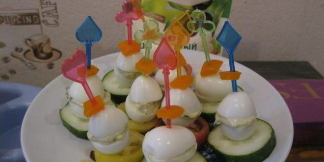 Рецепт перепелиных яиц, фаршированных овощами