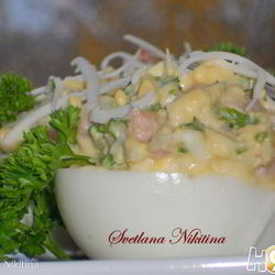 Рецепт Яиц фаршированных балыком