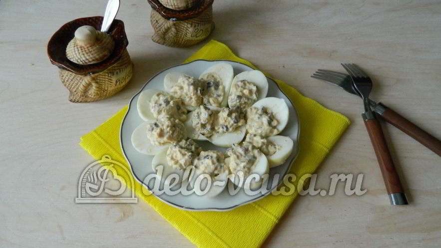 Рецепт яиц фаршированных грибами