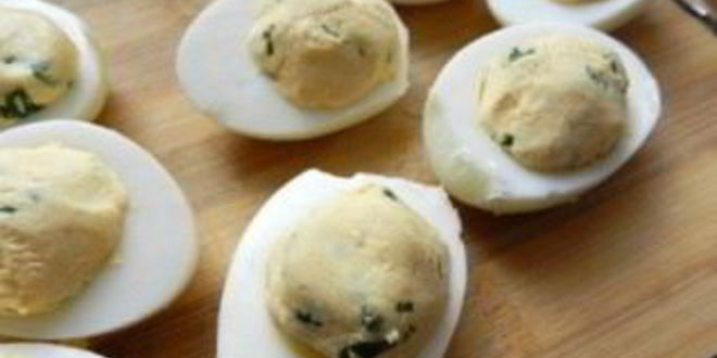 Рецепт яиц, фаршированных красной рыбой