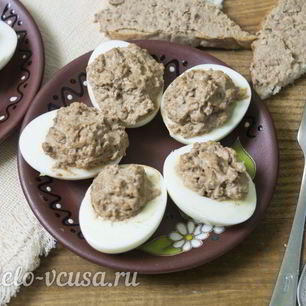 Рецепт Яиц фаршированных куриной печенью