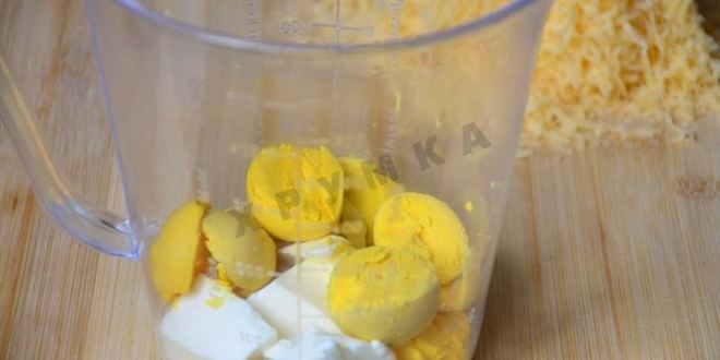 Рецепт закуски яйца фаршированные зеленью с твердым сыром