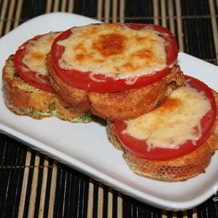 Рецепт Гренков с помидорами и сыром в духовке