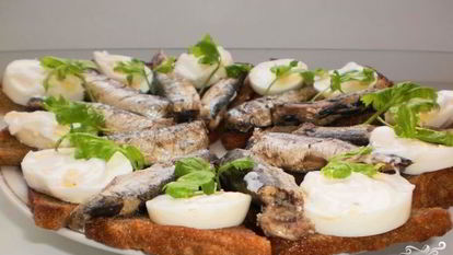 Рецепт Гренков со шпротами