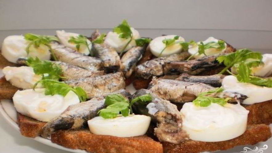 Рецепт гренков со шпротами