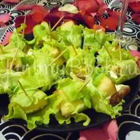 Рецепт Изящных канапе с грушей, ветчиной и сыром