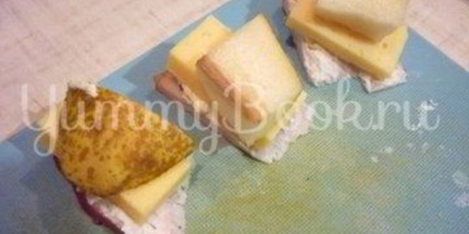 Рецепт изящных канапе с грушей, ветчиной и сыром