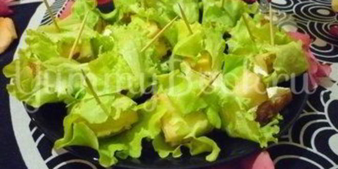 Рецепт изящных канапе с грушей, ветчиной и сыром