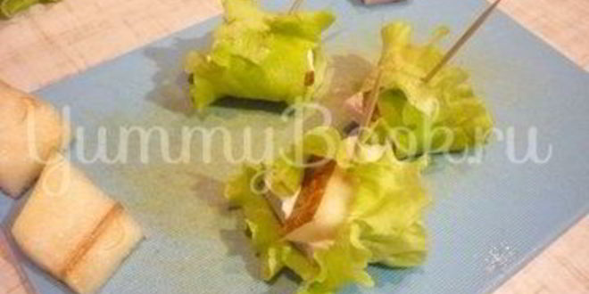 Рецепт изящных канапе с грушей, ветчиной и сыром