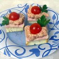 Рецепт Канапе Делис с ветчиной и фасолью