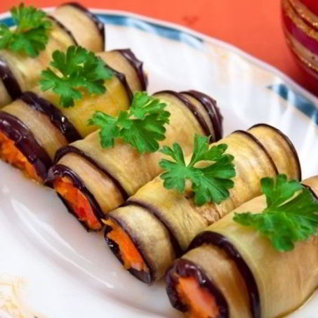 Рецепт Канапе из баклажанов