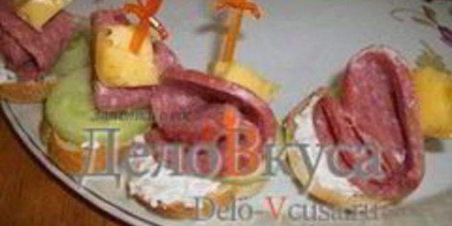 Рецепт канапе с закуской из творога